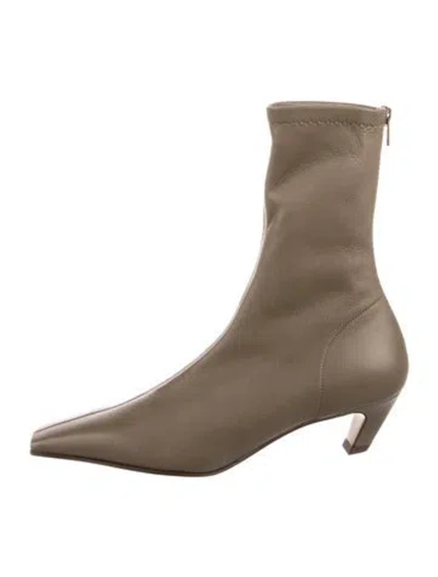 Pre-owned Khaite Leather Sock Boots In Green