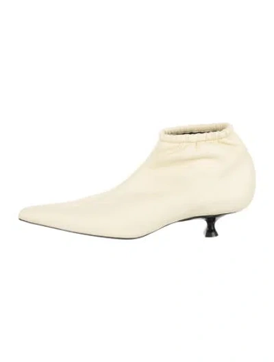Pre-owned Khaite Leather Sock Boots In Neutrals