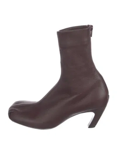 Pre-owned Khaite Leather Sock Boots In Purple