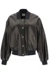 Khaite Spence Leather Bomber Jacket In Brown