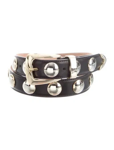 Pre-owned Khaite Leather Studded Accents Belt In Black