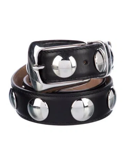 Pre-owned Khaite Leather Studded Accents Belt In Black