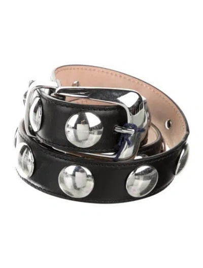 Pre-owned Khaite Leather Studded Accents Belt In Black