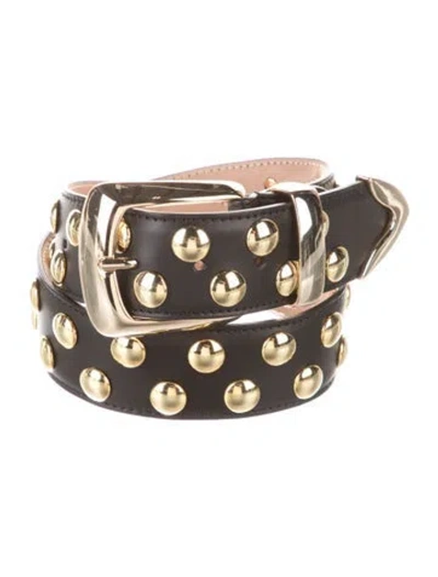 Pre-owned Khaite Leather Studded Accents Belt In Black
