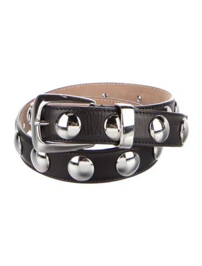 Pre-owned Khaite Leather Studded Accents Belt In Black