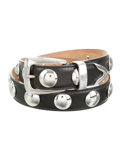Pre-owned Khaite Leather Studded Accents Belt In Black