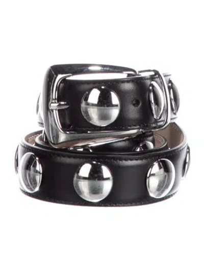 Pre-owned Khaite Leather Studded Accents Belt In Black