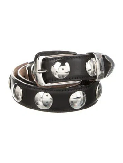 Pre-owned Khaite Leather Studded Accents Belt In Black
