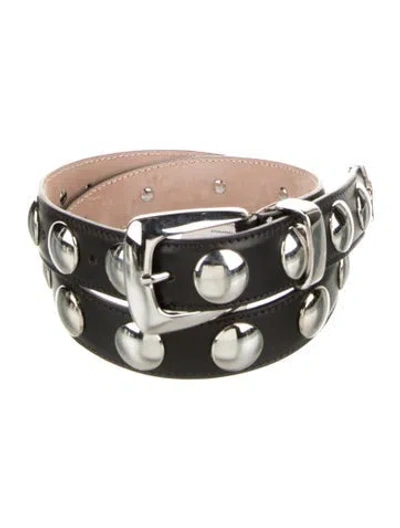 Pre-owned Khaite Leather Studded Accents Belt In Black