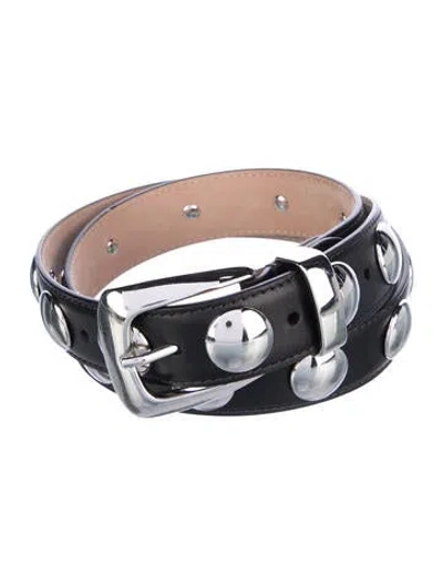 Pre-owned Khaite Leather Studded Accents Belt In Black