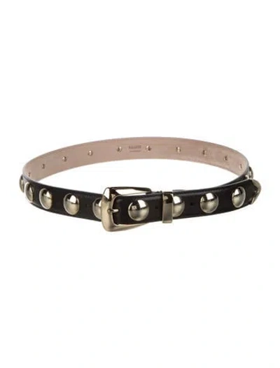 Pre-owned Khaite Leather Studded Accents Belt In Black