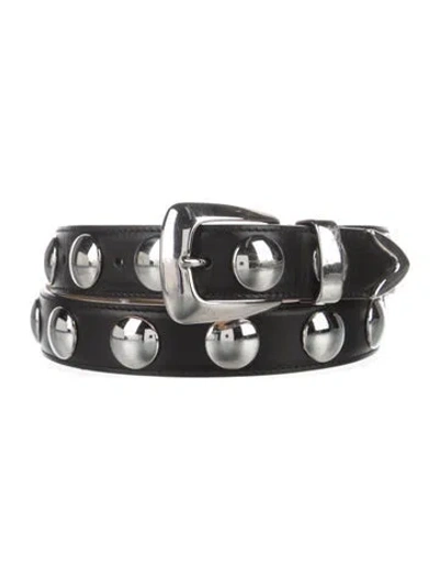 Pre-owned Khaite Leather Studded Accents Belt In Black