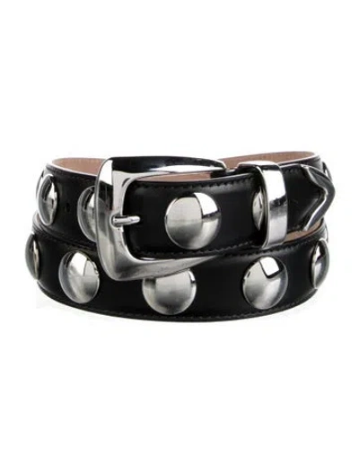 Pre-owned Khaite Leather Studded Accents Belt In Black