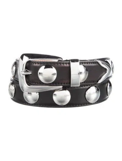 Pre-owned Khaite Leather Studded Accents Belt In Black