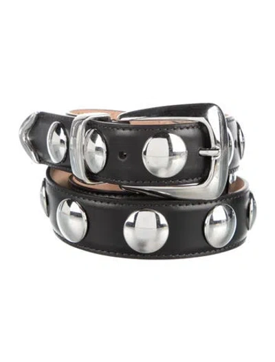 Pre-owned Khaite Leather Studded Accents Belt In Black