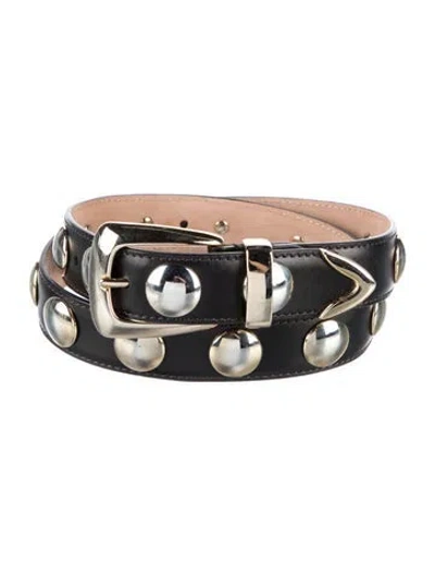 Pre-owned Khaite Leather Studded Accents Belt In Black