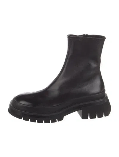 Pre-owned Khaite Leather Studded Accents Boots In Black
