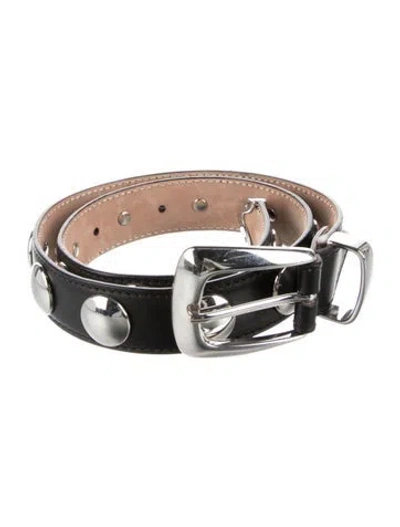 Pre-owned Khaite Leather Studded Accents Buckle In Black