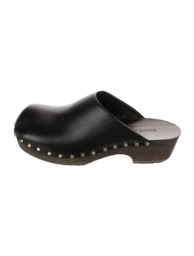 Pre-owned Khaite Leather Studded Accents Mules In Black
