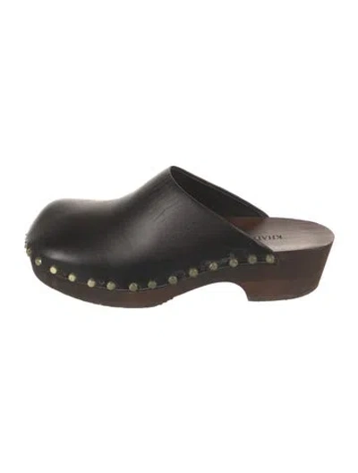 Pre-owned Khaite Leather Studded Accents Mules In Black