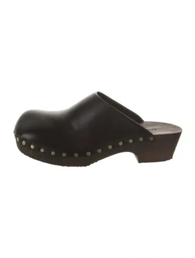 Pre-owned Khaite Leather Studded Accents Mules In Black