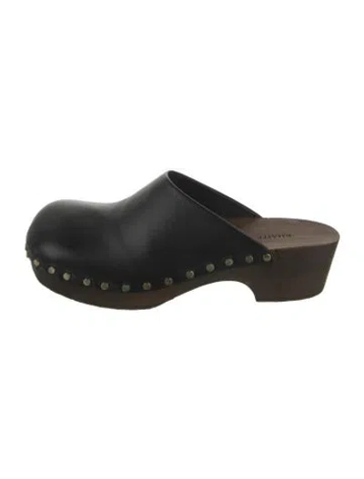 Pre-owned Khaite Leather Studded Accents Mules In Black