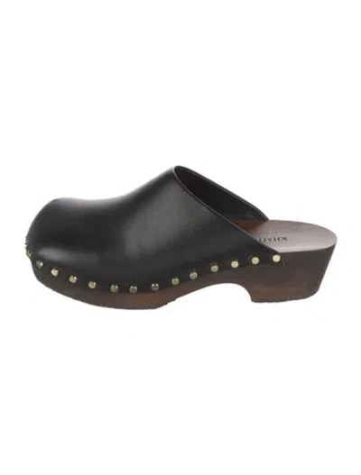 Pre-owned Khaite Leather Studded Accents Mules In Black