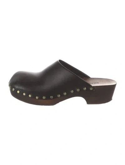 Pre-owned Khaite Leather Studded Accents Mules In Black