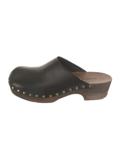 Pre-owned Khaite Leather Studded Accents Mules In Black