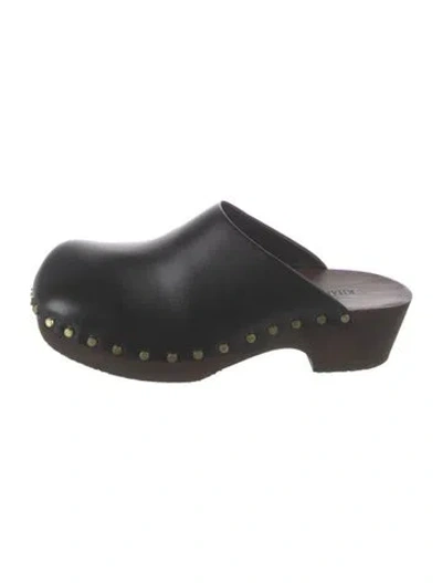 Pre-owned Khaite Leather Studded Accents Mules In Black