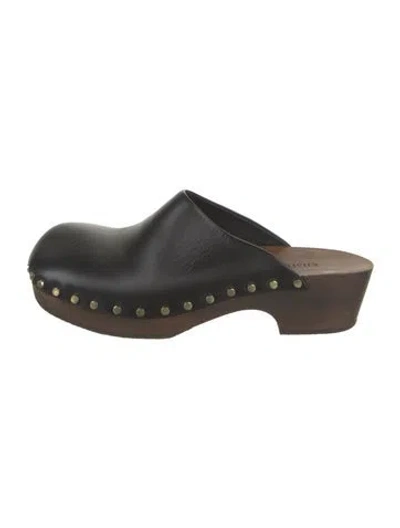 Pre-owned Khaite Leather Studded Accents Mules In Green