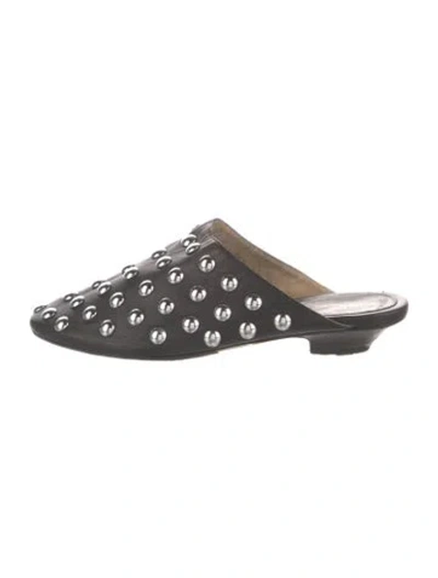 Pre-owned Khaite Leather Studded Accents Mules In Multi