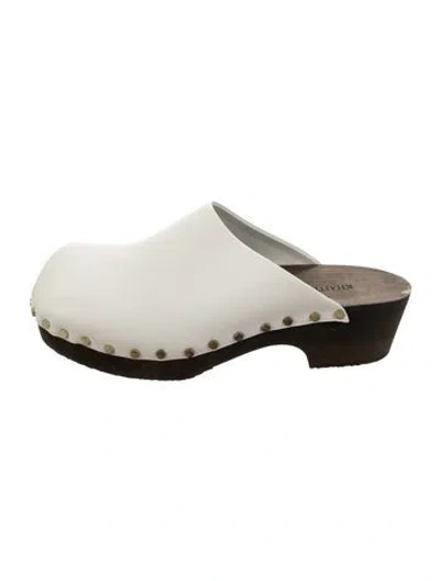 Pre-owned Khaite Leather Studded Accents Mules In Multi