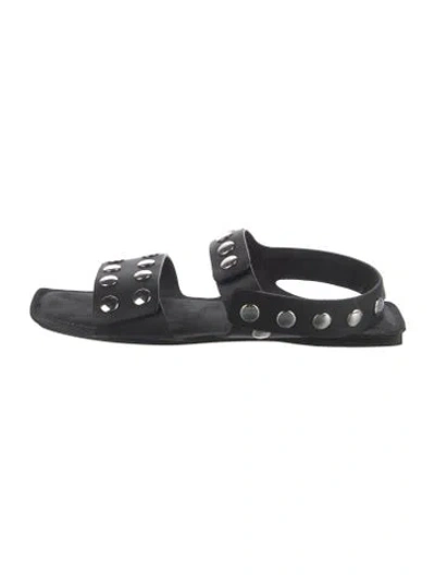 Pre-owned Khaite Leather Studded Accents Sandals In Black