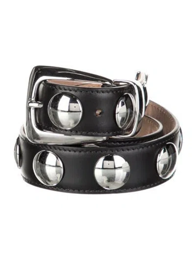 Pre-owned Khaite Leather Studded Accents Waist Belt In Black
