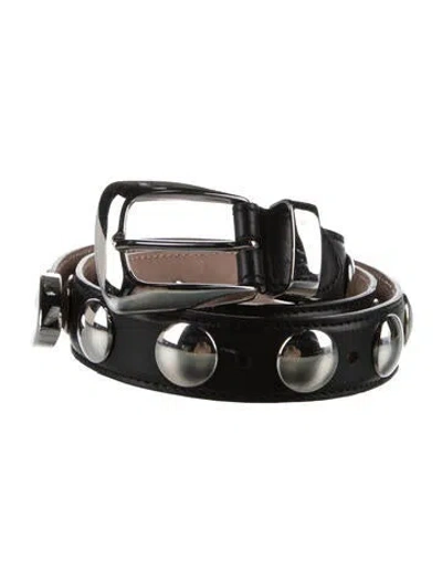 Pre-owned Khaite Leather Studded Accents Waist Belt In Black