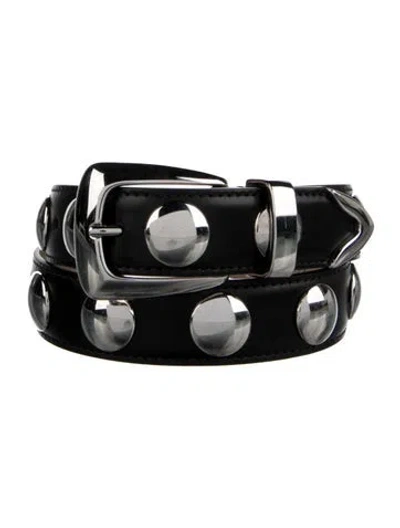 Pre-owned Khaite Leather Studded Accents Waist Belt In Black