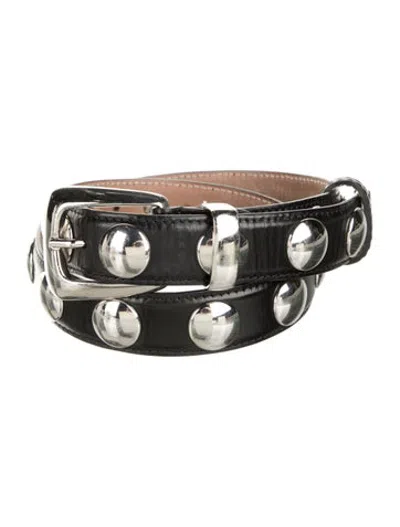 Pre-owned Khaite Leather Studded Accents Waist Belt In Black