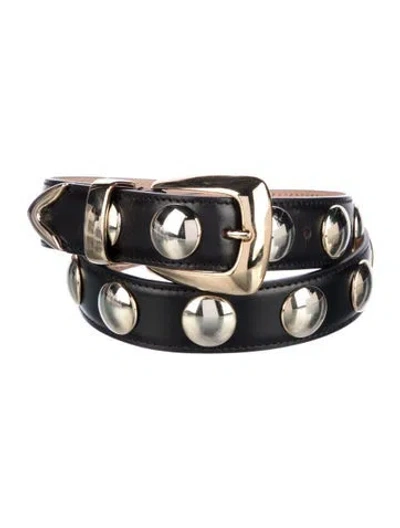 Pre-owned Khaite Leather Studded Accents Waist Belt In Multi