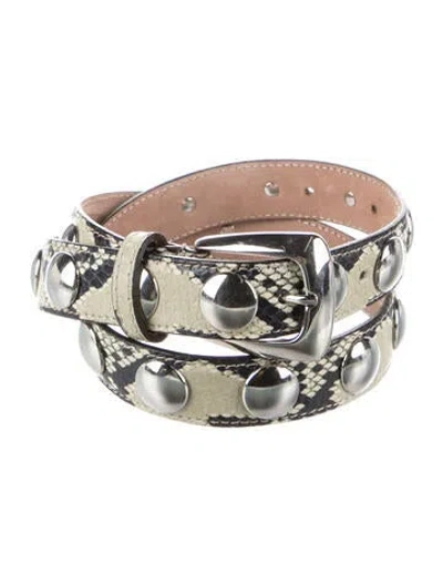 Pre-owned Khaite Leather Studded Accents Waist Belt In Neutrals