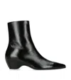 Khaite Leather Sybil Ankle Boots 40 In Black