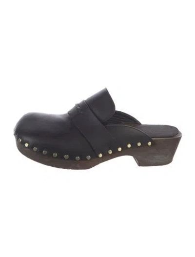 Pre-owned Khaite Leather Tassel Accents Mules In Blue