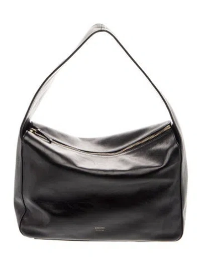 Pre-owned Khaite Leather Top Handle Bag In Black