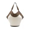 Khaite Beige Leather Shoulder Bag In Brown
