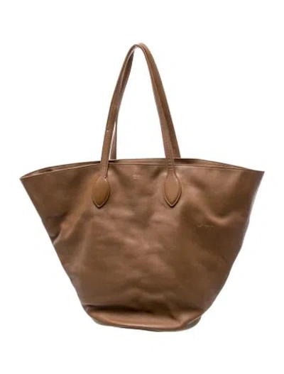 Pre-owned Khaite Leather Tote In Brown