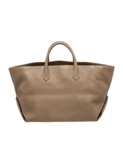 Pre-owned Khaite Leather Tote In Brown