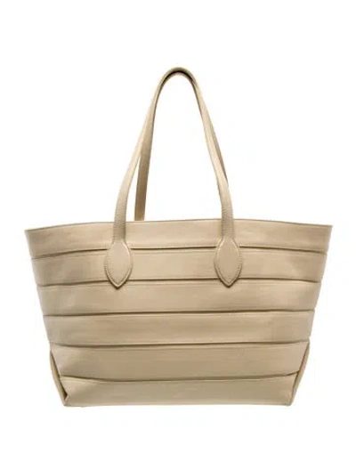 Pre-owned Khaite Leather Tote In Neutrals