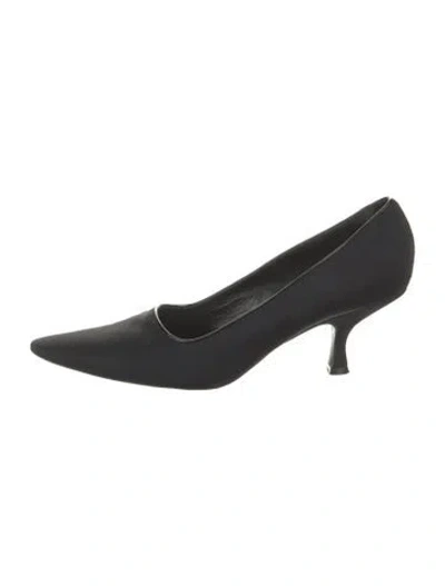 Pre-owned Khaite Leather Trim Embellishment Pumps In Black