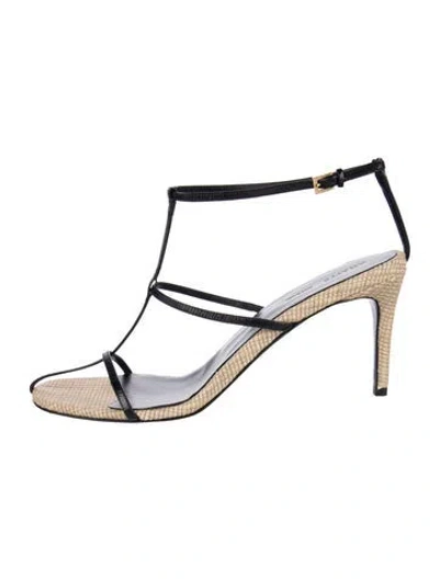 Pre-owned Khaite Leather T-strap Sandals In White