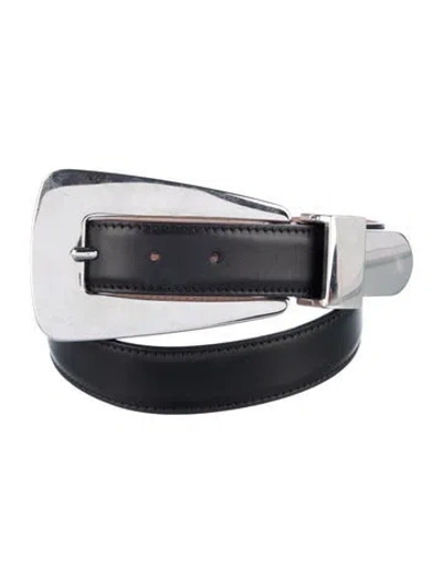 Pre-owned Khaite Leather Waist Belt In Black
